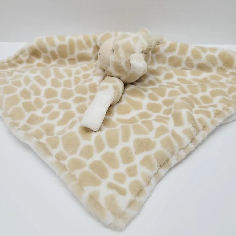 Carters Giraffe Plush Lovey Security Blanket Tan White Pacifier Loop 2016